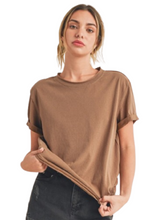 Load image into Gallery viewer, Aemi + Co Exposed Seam Round Neck Short Sleeve T-Shirt