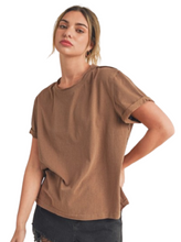 Load image into Gallery viewer, Aemi + Co Exposed Seam Round Neck Short Sleeve T-Shirt