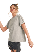 Load image into Gallery viewer, Aemi + Co Exposed Seam Round Neck Short Sleeve T-Shirt