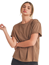 Load image into Gallery viewer, Aemi + Co Exposed Seam Round Neck Short Sleeve T-Shirt