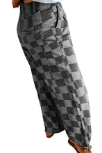 Load image into Gallery viewer, Dark Grey Checkered Denim Wide Leg Jeans