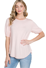 Load image into Gallery viewer, BOMBOM Round Neck Puff Sleeve T-Shirt