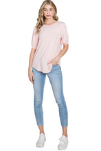Load image into Gallery viewer, BOMBOM Round Neck Puff Sleeve T-Shirt