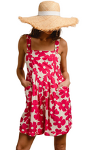 Load image into Gallery viewer, BiBi Floral Prints Tuck Detail Short Overall With Pockets