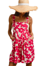 Load image into Gallery viewer, BiBi Floral Prints Tuck Detail Short Overall With Pockets