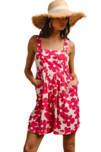 Load image into Gallery viewer, BiBi Floral Prints Tuck Detail Short Overall With Pockets