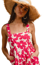 Load image into Gallery viewer, BiBi Floral Prints Tuck Detail Short Overall With Pockets
