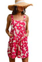 Load image into Gallery viewer, BiBi Floral Prints Tuck Detail Short Overall With Pockets