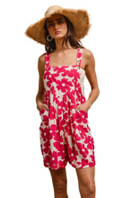 Load image into Gallery viewer, BiBi Floral Prints Tuck Detail Short Overall With Pockets
