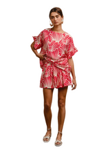 Load image into Gallery viewer, BiBi Print Woven Ruffled Sleeves Top