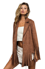 Load image into Gallery viewer, BiBi Single Blazer with Fringed Hem