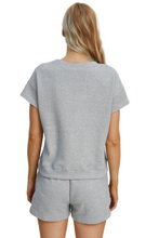 Load image into Gallery viewer, Double Take Full Size Texture Short Sleeve Top and Shorts Set