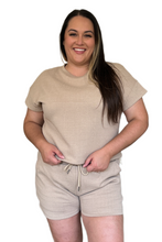Load image into Gallery viewer, Double Take Full Size Texture Short Sleeve Top and Shorts Set