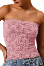 Load image into Gallery viewer, SO ME Jacquard Floral Two Tone Seamless Tube Top