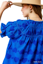 Load image into Gallery viewer, Umgee Heart Pattern Short Sleeve Ruffle Babydoll Dress