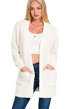 Load image into Gallery viewer, Zenana Long Sleeve Popcorn Sweater Cardigan with Pockets