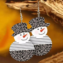 Load image into Gallery viewer, Snowman PU Leather Dangle Earrings
