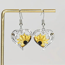Load image into Gallery viewer, Cute Lady Animal Bee Sunflower Heart Earrings
