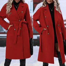 Load image into Gallery viewer, Lapel Double-breasted Trench Coat With Belt Winter Fashion Solid Color Long Jacket Outwear Women Clothing
