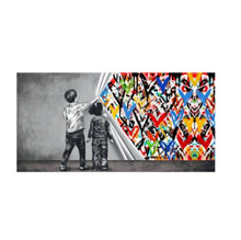 Load image into Gallery viewer, Children&#39;s Graffiti Wall Art Canvas Abstract
