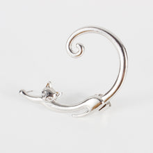 Load image into Gallery viewer, Single Piece Punk Style Cat Post Earring with Ear Cuff Rock Animal Black Stud Earring
