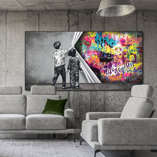 Load image into Gallery viewer, Children&#39;s Graffiti Wall Art Canvas Abstract
