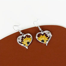 Load image into Gallery viewer, Cute Lady Animal Bee Sunflower Heart Earrings
