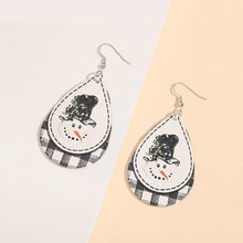 Load image into Gallery viewer, Snowman PU Leather Dangle Earrings
