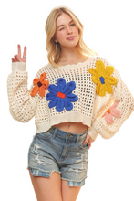 Load image into Gallery viewer, ADORA Floral Patch Sweater Crop Top
