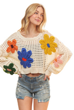 Load image into Gallery viewer, ADORA Floral Patch Sweater Crop Top
