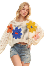Load image into Gallery viewer, ADORA Floral Patch Sweater Crop Top
