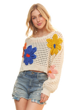 Load image into Gallery viewer, ADORA Floral Patch Sweater Crop Top
