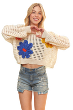 Load image into Gallery viewer, ADORA Floral Patch Sweater Crop Top
