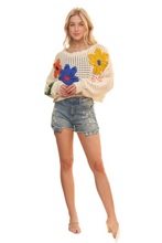Load image into Gallery viewer, ADORA Floral Patch Sweater Crop Top
