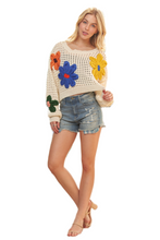 Load image into Gallery viewer, ADORA Floral Patch Sweater Crop Top
