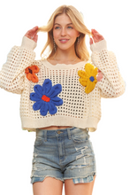 Load image into Gallery viewer, ADORA Floral Patch Sweater Crop Top
