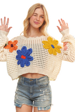 Load image into Gallery viewer, ADORA Floral Patch Sweater Crop Top
