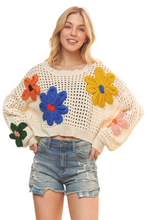 Load image into Gallery viewer, ADORA Floral Patch Sweater Crop Top
