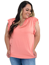 Load image into Gallery viewer, Basic Bae Full Size Bamboo Notched Ruffled Short Sleeve T-Shirt
