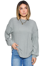 Load image into Gallery viewer, Basic Bae Full Size Ribbed Round Neck Long Sleeve T-Shirt
