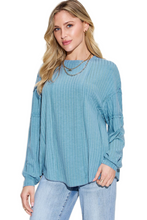Load image into Gallery viewer, Basic Bae Full Size Ribbed Round Neck Long Sleeve T-Shirt
