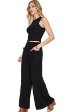 Load image into Gallery viewer, Basic Bae Full Size Ribbed Tank and Wide Leg Pants Set
