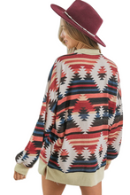 Load image into Gallery viewer, BiBi Aztec Print Mirr Mock Neck Lslv Top
