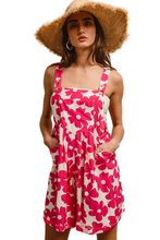 Load image into Gallery viewer, BiBi Floral Prints Tuck Detail Short Overall With Pockets

