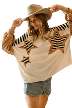 Load image into Gallery viewer, BiBi Star Patchwork Mixed Long Sleeve Top
