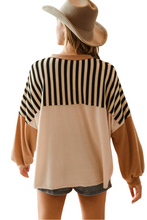 Load image into Gallery viewer, BiBi Star Patchwork Mixed Long Sleeve Top
