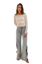 Load image into Gallery viewer, BiBi Textured Sheer Boat Neck Top
