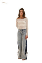 Load image into Gallery viewer, BiBi Textured Sheer Boat Neck Top
