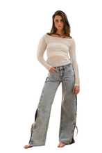 Load image into Gallery viewer, BiBi Textured Sheer Boat Neck Top
