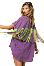 Load image into Gallery viewer, BiBi Vintage Washed Fleur Mardi Gras Top
